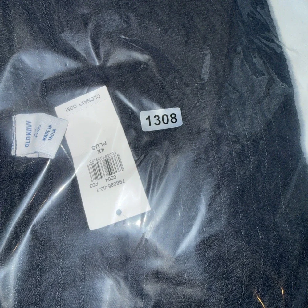 Old‎ Navy Women's Blouse Sz 4X Black Peasant Top Smocked New NWT Cotton Gauze - Picture 8 of 8